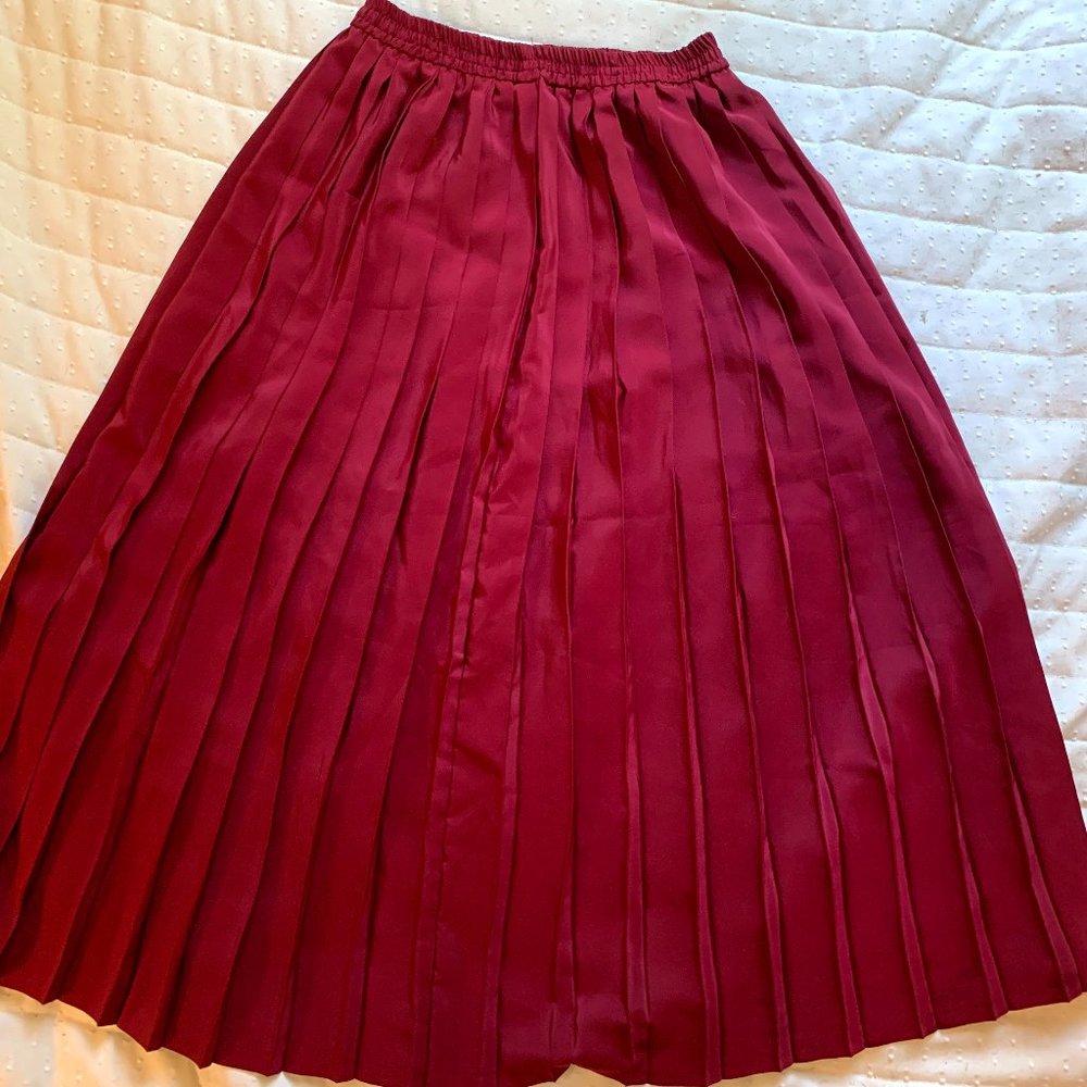 French Pleated Midi Skirt